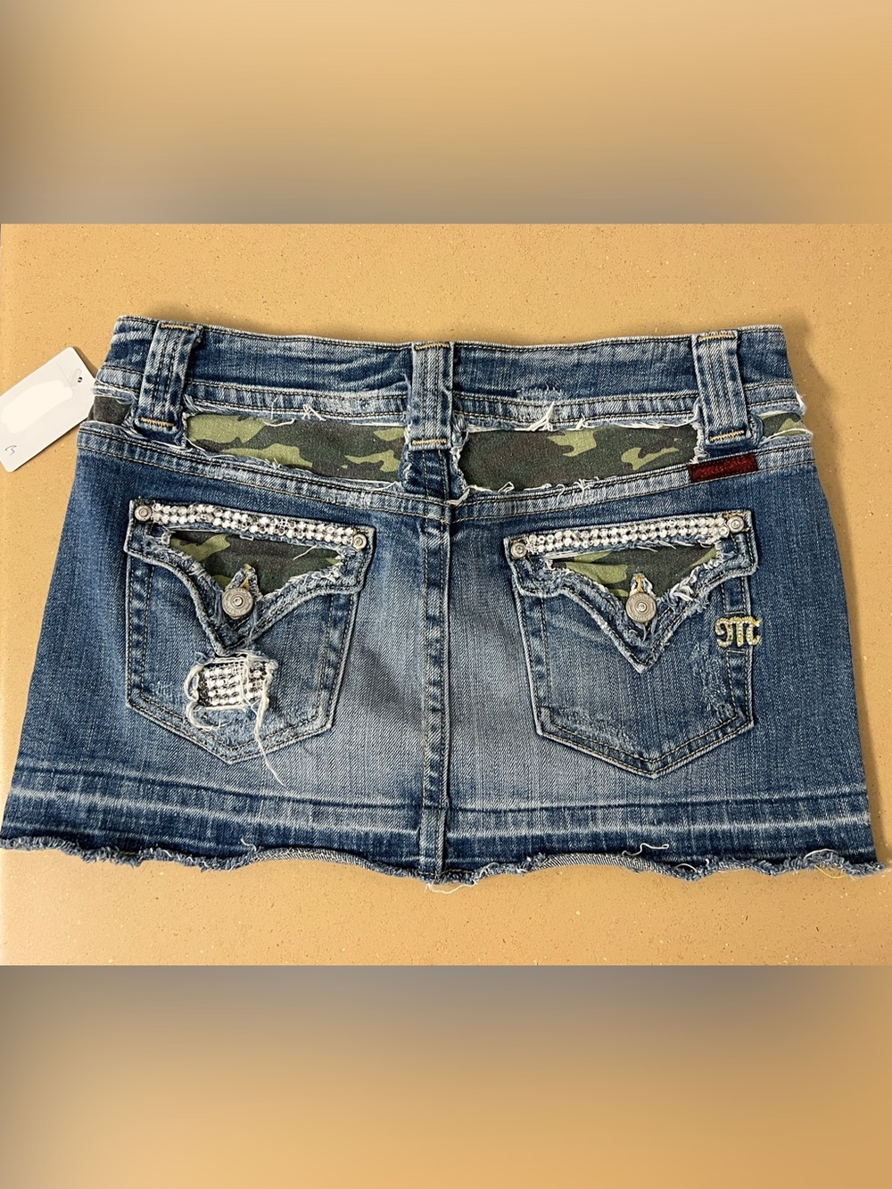 Miss Me Distressed Rhinestone Skirt